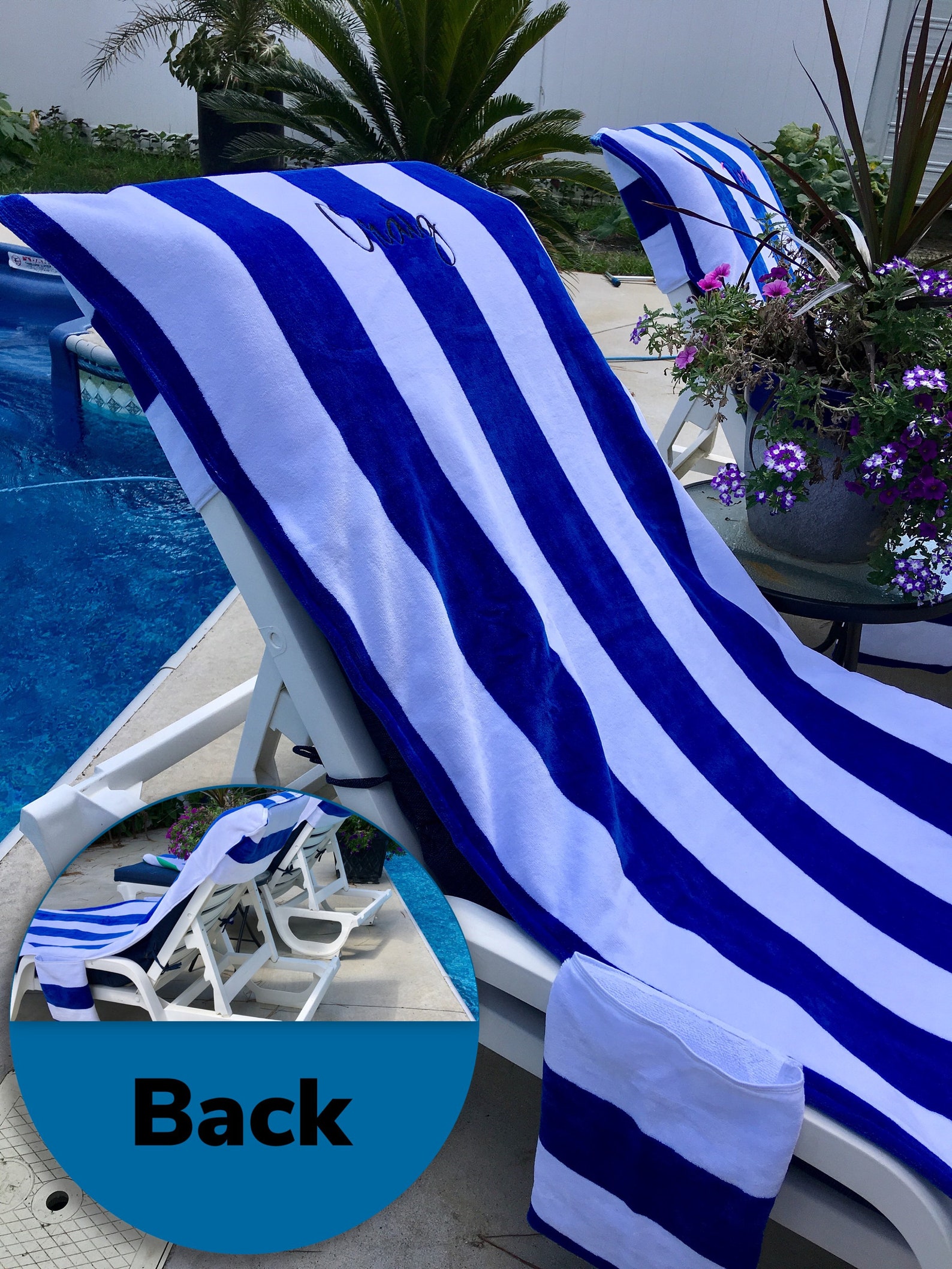 Pool Chair Towel Cover Chaise Chair Towel Cover Lounge Chair Etsy