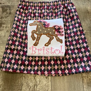 Personalized Girls Horse Shirt/ Horse Birthday Shirt/ Pony Shirt/ Monogrammed Pony Birthday Shirt image 6