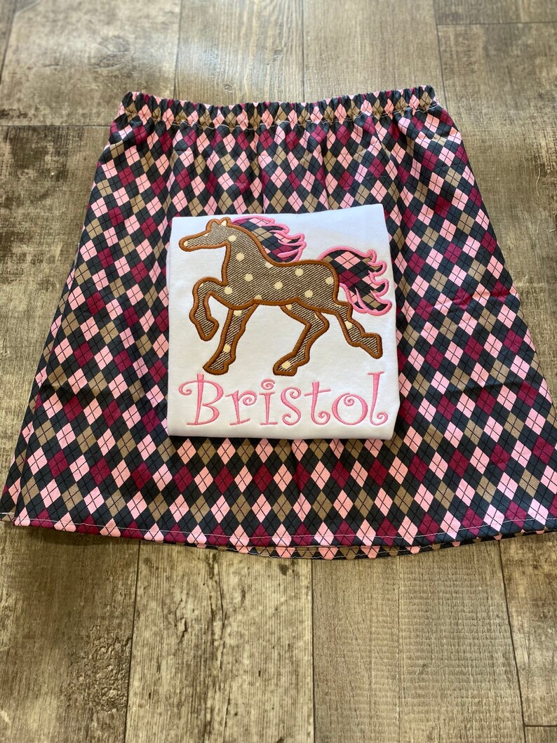 Personalized Girls Horse Shirt/ Horse Birthday Shirt/ Pony Shirt/ Monogrammed Pony Birthday Shirt image 6