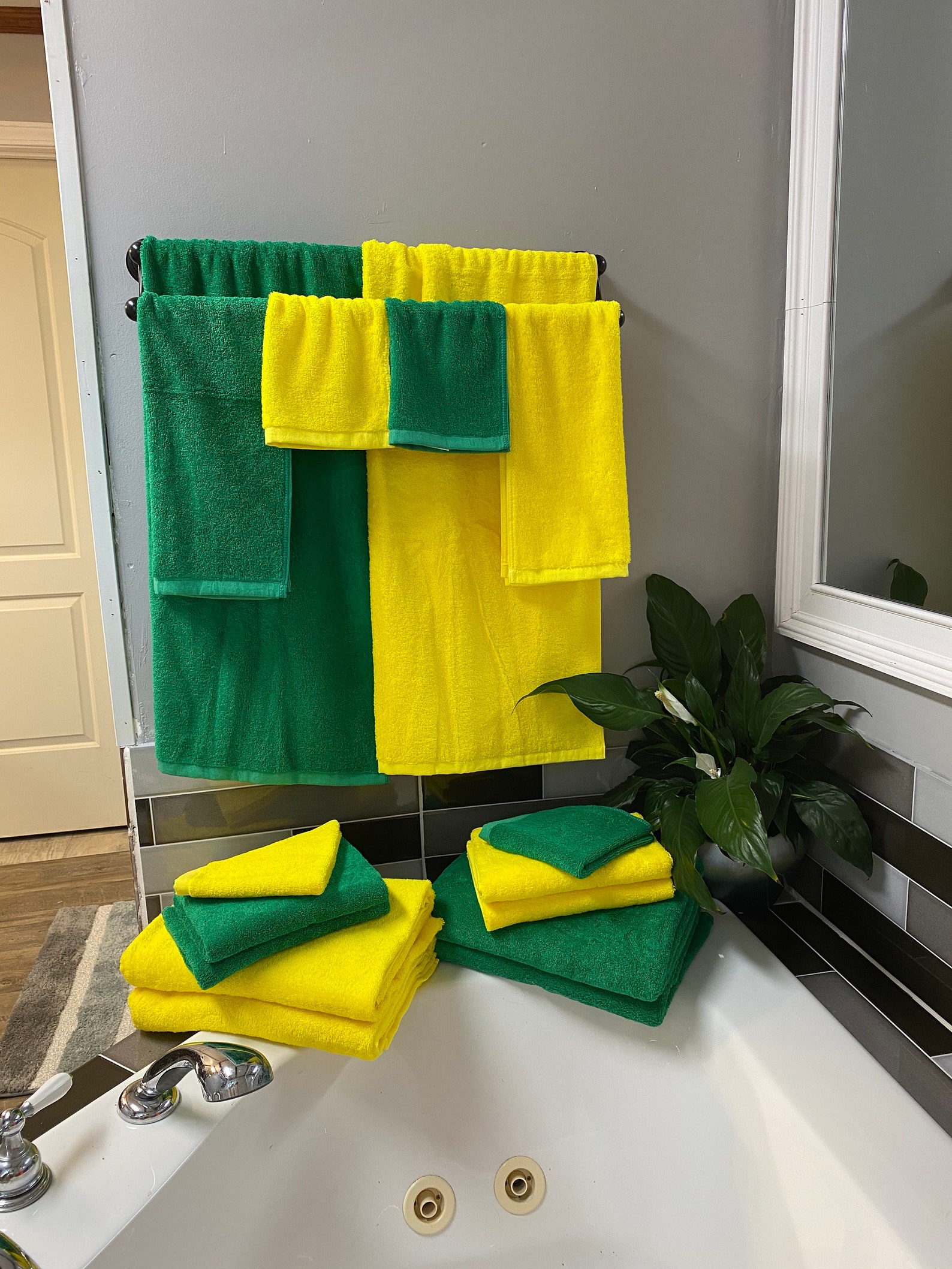 Yellow Bath Towel Yellow Bath Towel Set Cotton Bath Towels Etsy