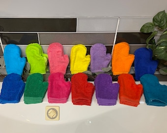 Kids Wash Mitt/ Adult Wash Mitt/ Sustainable Shower Mitt/ Cotton Spa Mitt/ Reusable Washcloth Mitt/ Eco-Friendly Shower Mitt/ Bath Mitt