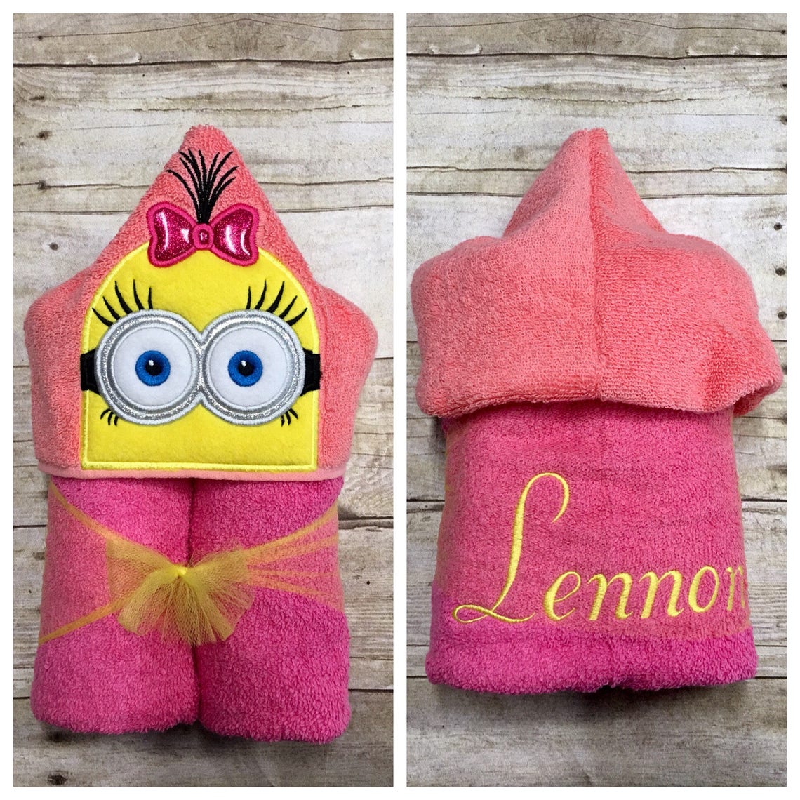 Yellow Follower Minion Girl Hooded Towel/ Minion Girl Etsy