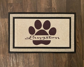 Paw Print Door Mat/ Dog Lover Door Mat/ / Dog Rug/ Paw Print Decor/ Dog Lover Gift/ Dog Mom Gift/ Dog Doormat/ Paw Print Rug/ Dog Lover Rug