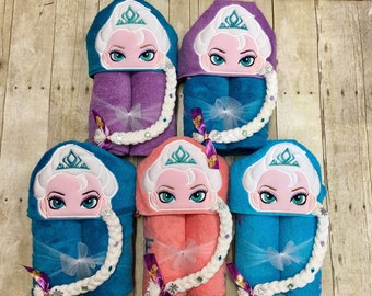 Cold Queen Kapuzenhandtuch/ Ice Queen Kapuzenhandtuch/ Prinzessin Kapuzenhandtuch/ Prinzessin Geburtstagsparty/ Prinzessin Strandtuch/ Pool Handtuch/ Geschenke