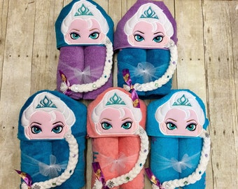 Cold Queen Hooded Towel/ Ice Queen Hooded Towel/ Princess Hooded Towel/ Princess Birthday Party/ Princess Beach Towel/ Pool Towel/ Gifts