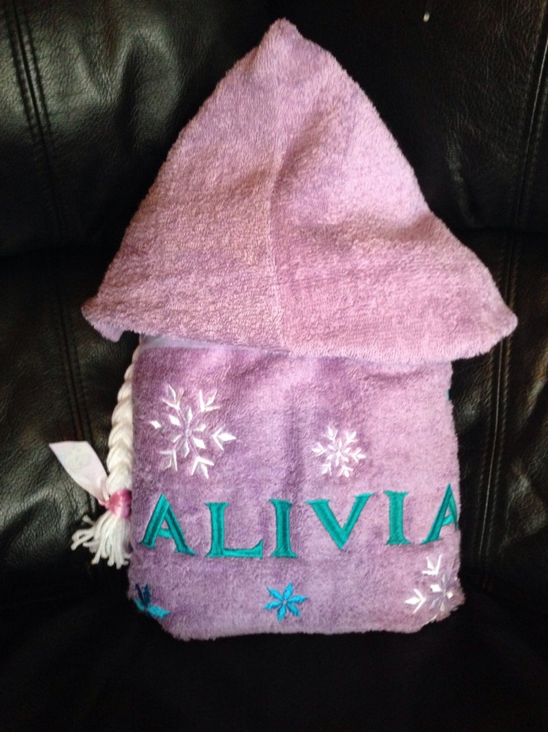 Ice Queen Hooded Towel/ Princess Hooded Towel/ Snow Queen Hooded Towel/ Cold Sisters Hooded Towel/ Beach Towel/ Pool Towel/ Personalized image 8