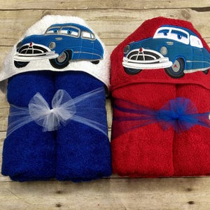 Hudson Hornet Hooded Towel/ Cars Hooded Towel/ Classic Car Towel/ Vintage Car Beach Towel/ Commodore Towel/ Cars Birthday/ Cars Party