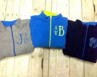 Monograma Niños Fleece Chaqueta / Monogrammed Boys Full Zip Fleece Abrigo / Niños Monogrammed Abrigo / Monogrammed Niños Chaqueta / Niñas Chaqueta