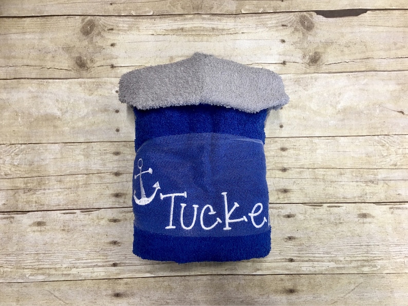 Sailboat Hooded Towel Nautical Baby Shower Sailor Baby Nautical Bathroom Ocean Decor Sea Decor Beach Decor YOUR COLOR CHOICE