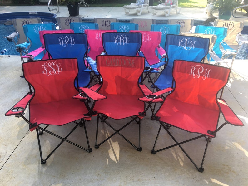 Monogrammed Folding Chair Beach Chair Lawn Chair Bag Chair Etsy
