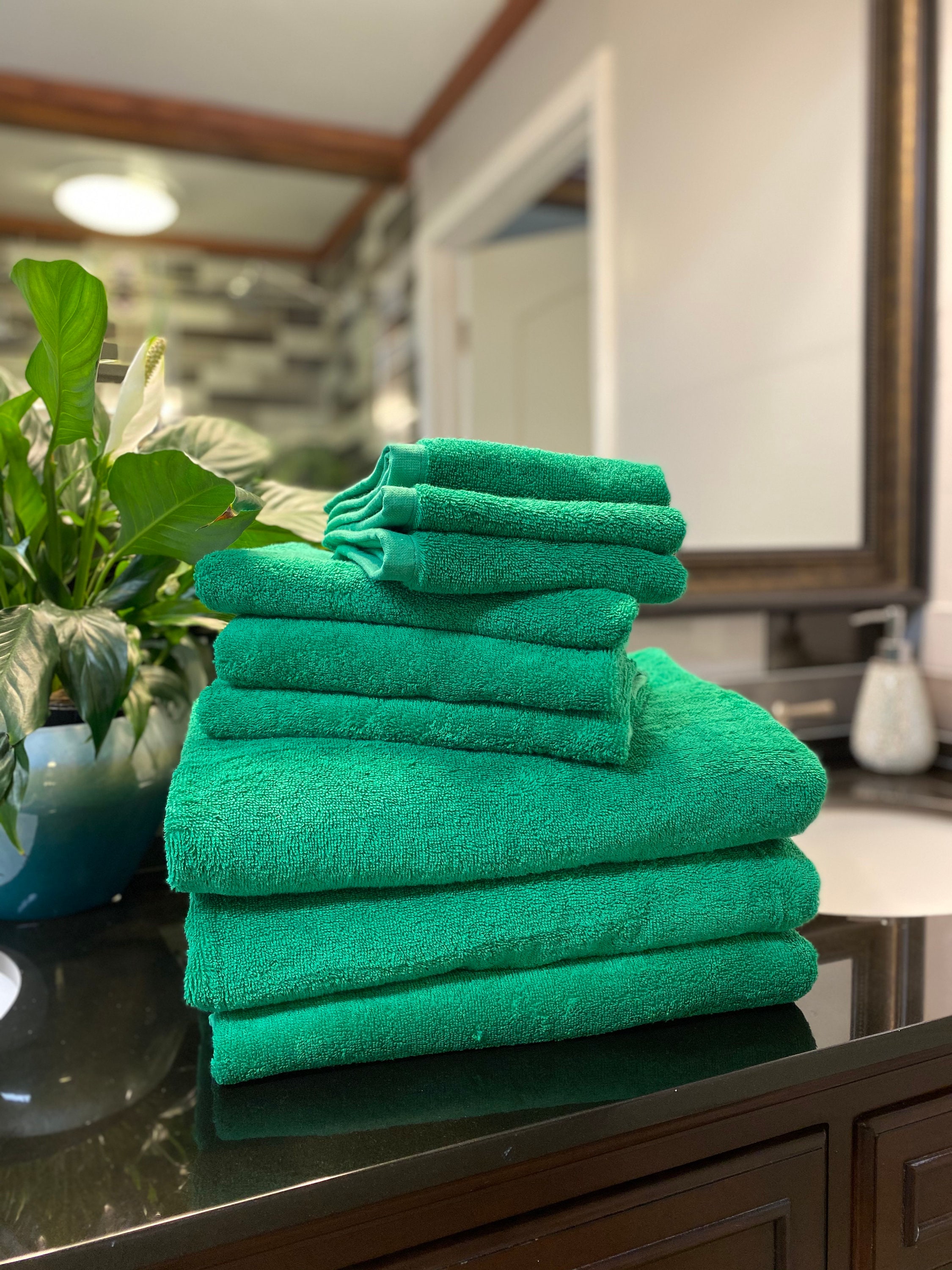 Toalla de baño verde, juegos de toallas verdes, toallas de baño de algodón,  juego de toallas de baño verde, toalla verde, toallas con monograma, juego  de toallas para niños -  México