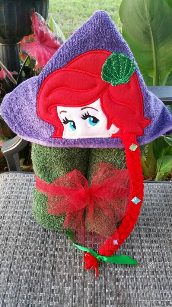 little mermaid hooded towel