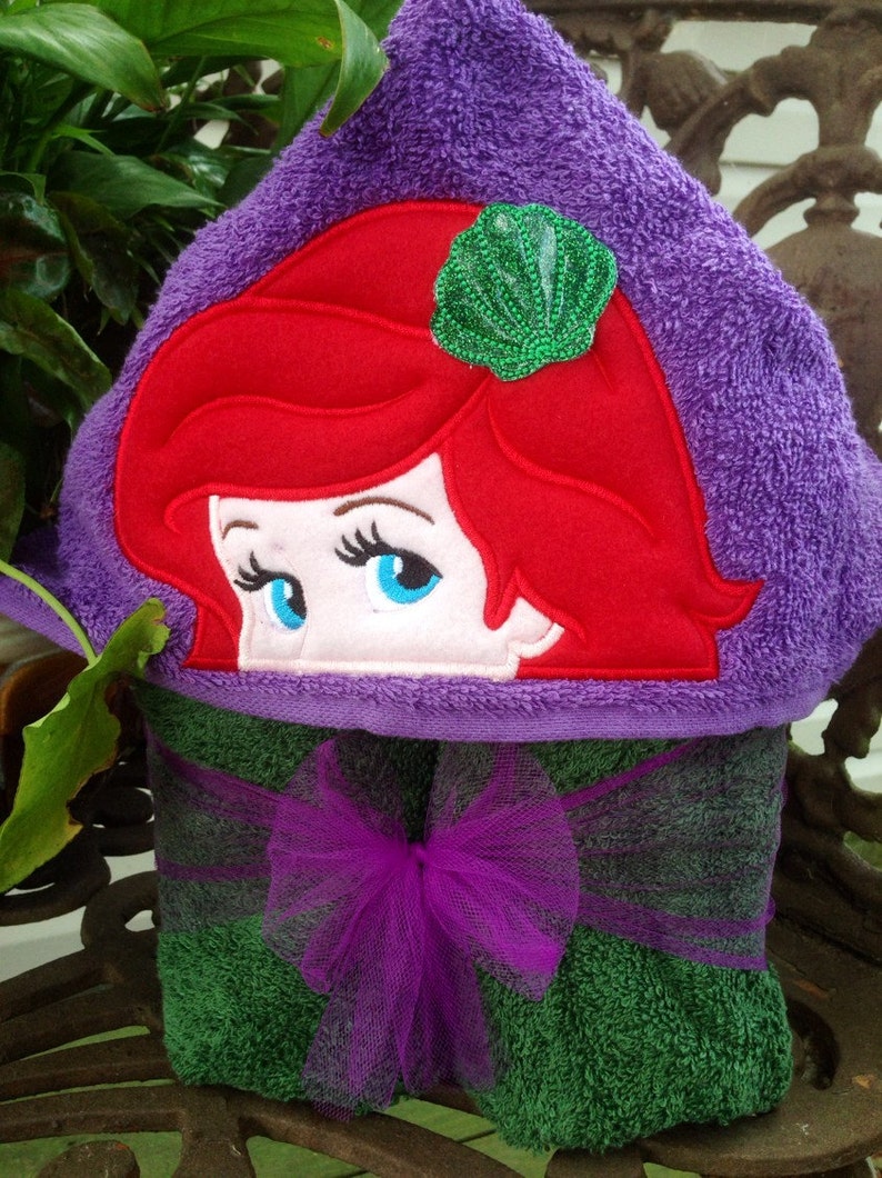 Little Mermaid Hooded Towel/ Princess Towel/ Disney Towel/ Etsy