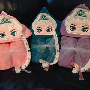 Ice Queen Hooded Towel/ Princess Hooded Towel/ Snow Queen Hooded Towel/ Cold Sisters Hooded Towel/ Beach Towel/ Pool Towel/ Personalized image 5