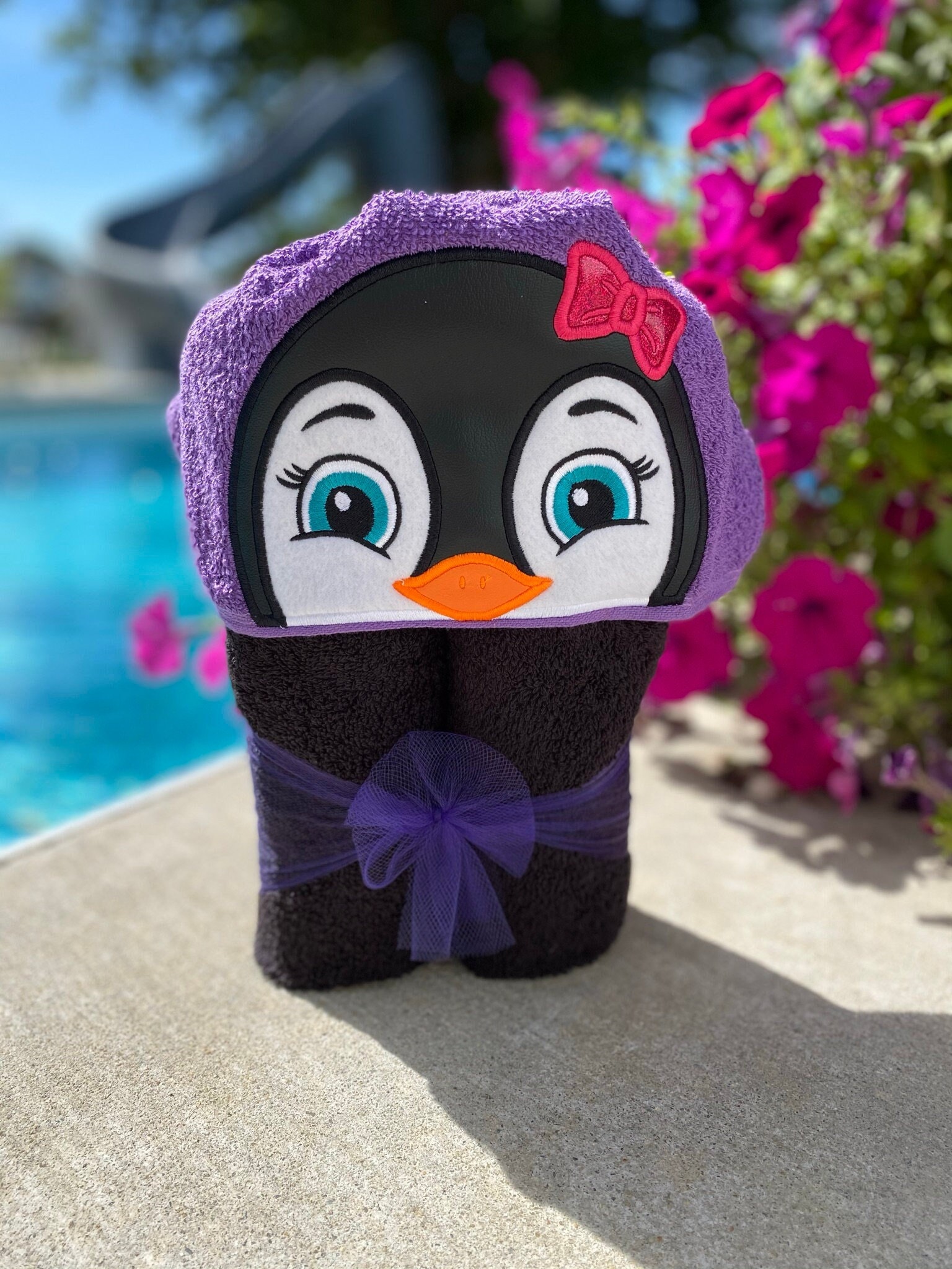 Penguin baby hooded towel sale
