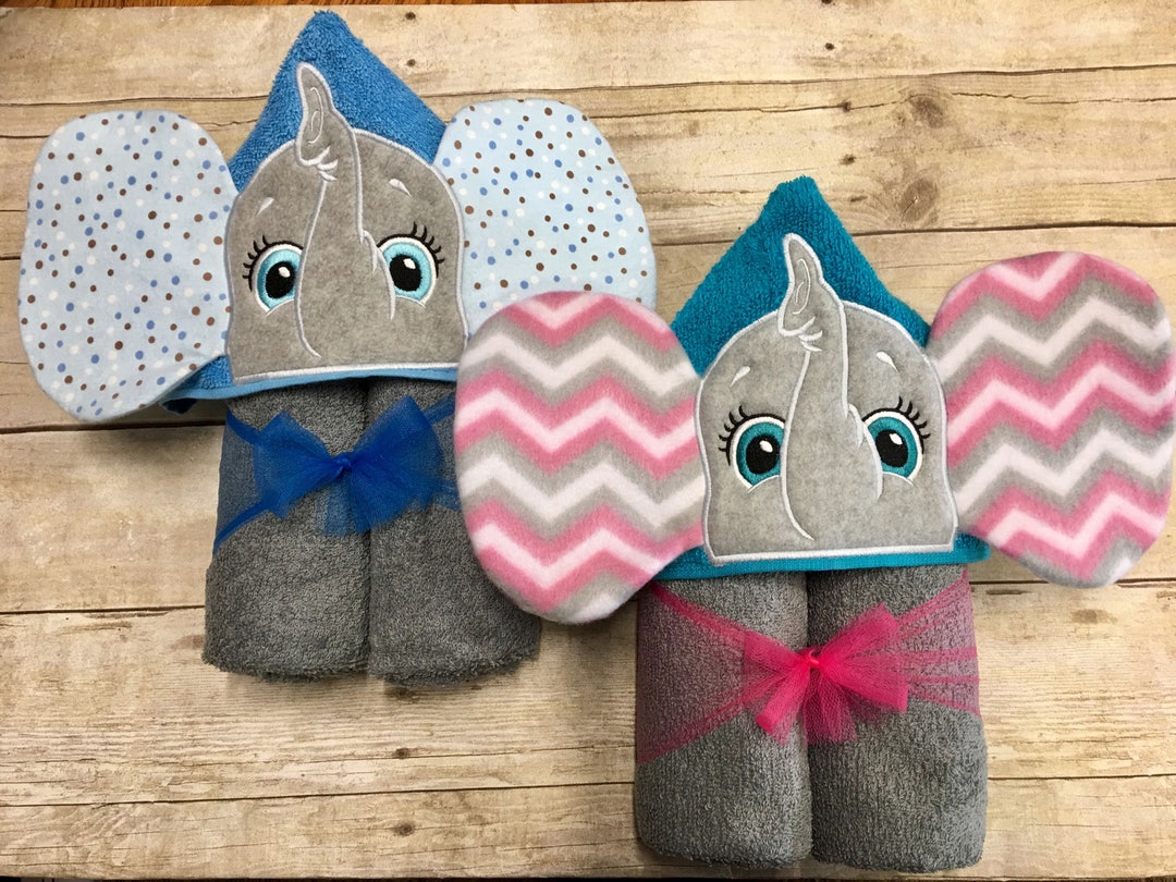 Babyhug Hooded Cotton Towel Elephant Design - Pink