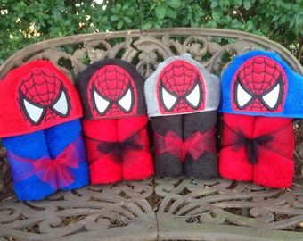Spiderweb Super Hero Hooded Towel/ Superhero Towel/ Kids Hooded Towel/ Child Hooded Towel/ Superhero Bath Towel/ Pool Towel/ Superhero Bday