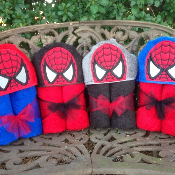 Spiderweb Super Hero Hooded Towel/ Superhero Towel/ Kids Hooded Towel/ Child Hooded Towel/ Superhero Bath Towel/ Pool Towel/ Superhero Bday