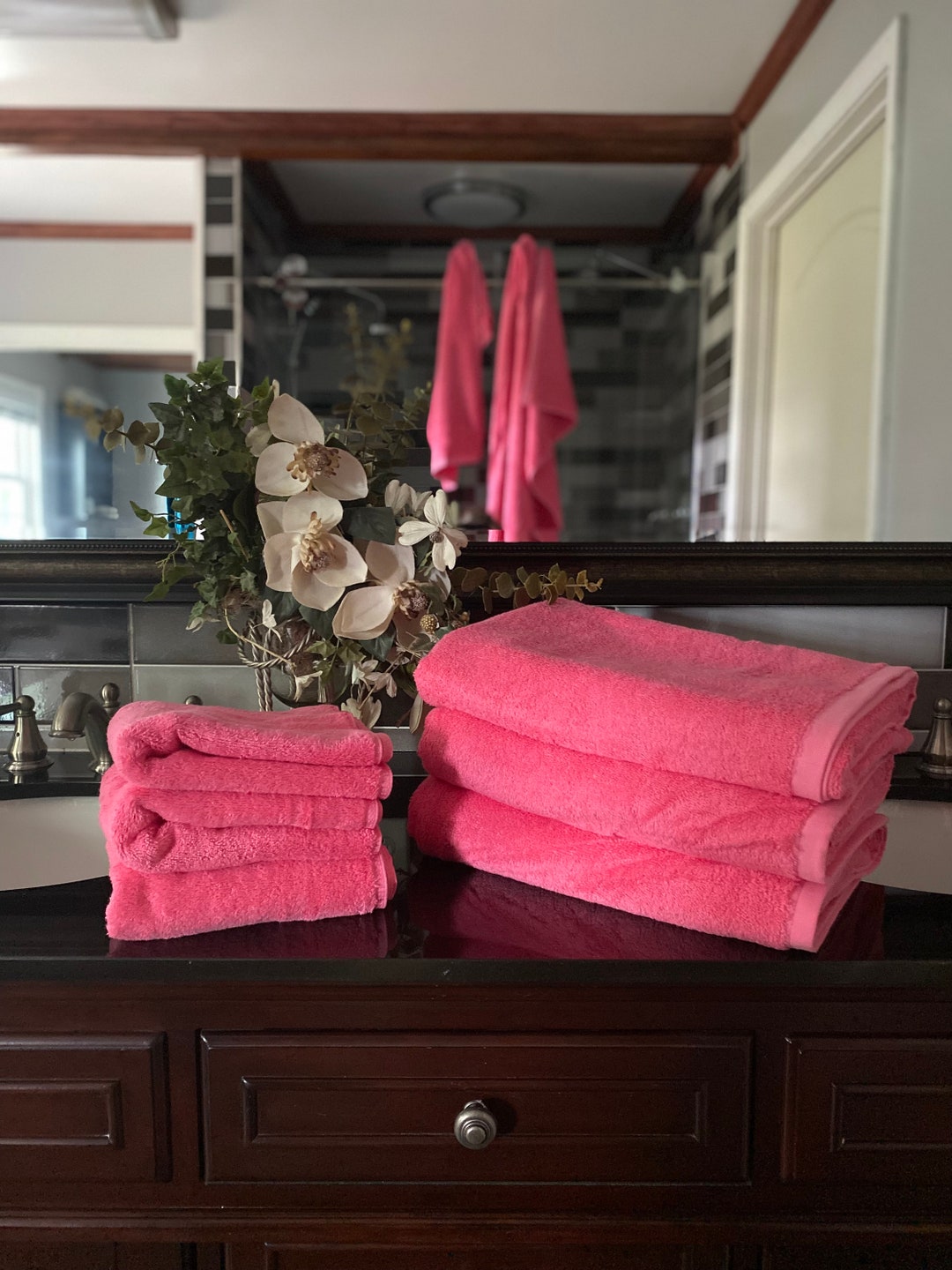 Bubblegum Bath Towel, Light Pink Bath Towel Set,cotton Bath Towels
