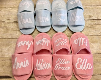 Girls Spa Slippers/ Girls Spa Party Favors/ Girls Spa Birthday Party/ Tween Spa Party/ Slumber Party Favors/ Girls Slippers/ Girls Sleepover