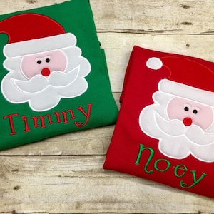 Boys Santa Shirt/ Boys Christmas Shirt/ Boys Holiday Shirt/ Personalized/ Baby/ Infant/ Toddler/ Youth sizes available in L/S or S/S