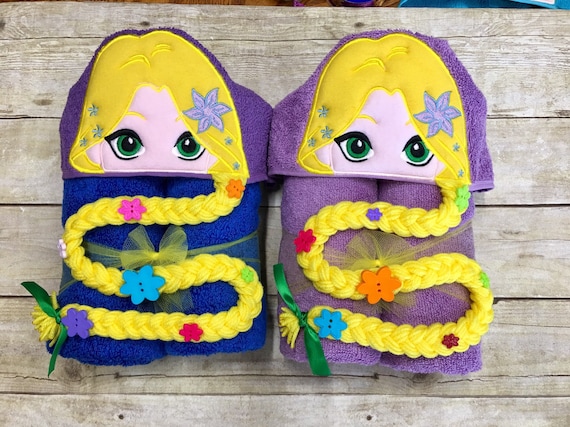 Personalized Rapunzel Inspired Hooded Towel/ Tangled Towel/ Disney