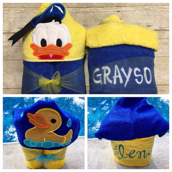 kids pool wrap Ducky hooded towel kids towel bath towel duck tail duck head rubber duckie
