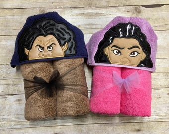 Polynesian Princess Hooded Towel/ Maui Princess Towel/ Oceania Princess Costume/ Hawaiian Princess Party/ Ocean Princess Birthday
