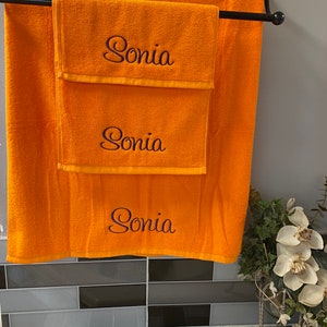 Orange Bath Towel, Orange Bath Towel Set, Cotton Bath Towels, Orange ...