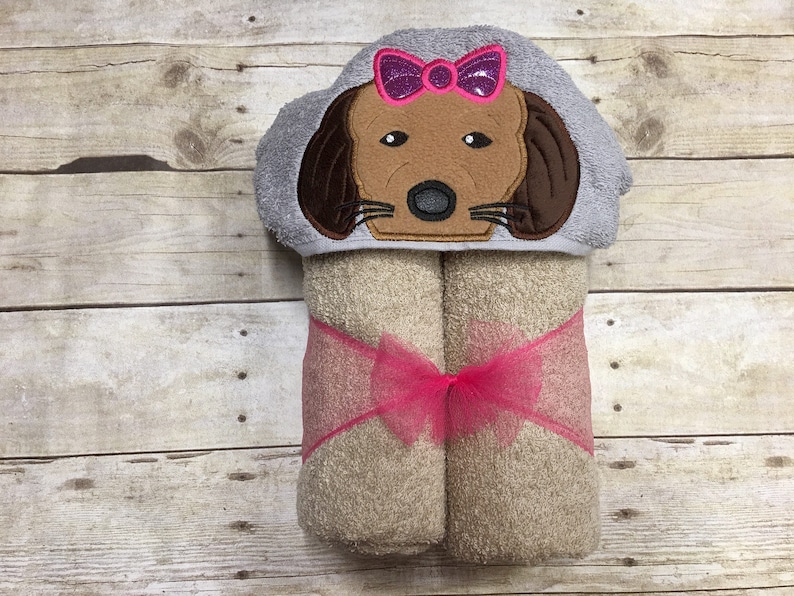 Puppy Hooded Towel/ Dog Hooded Bath Towel/ Animal Themed Baby Etsy