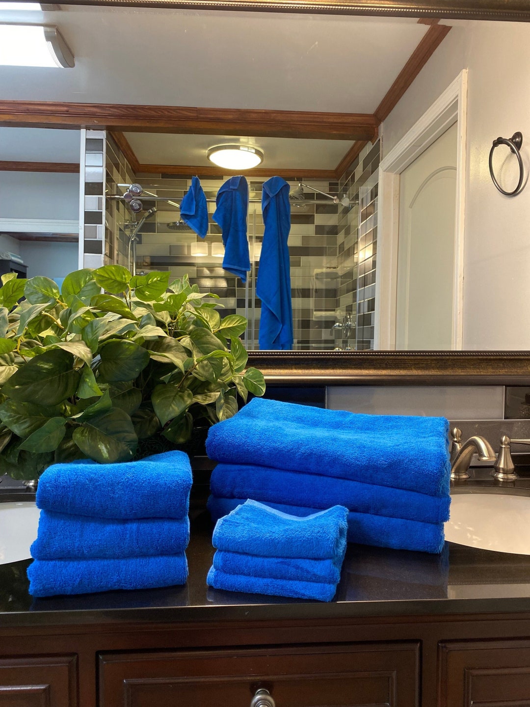 Royal Blue Bath Towel, Royal Blue Bath Towel Set, Cotton Bath Towels