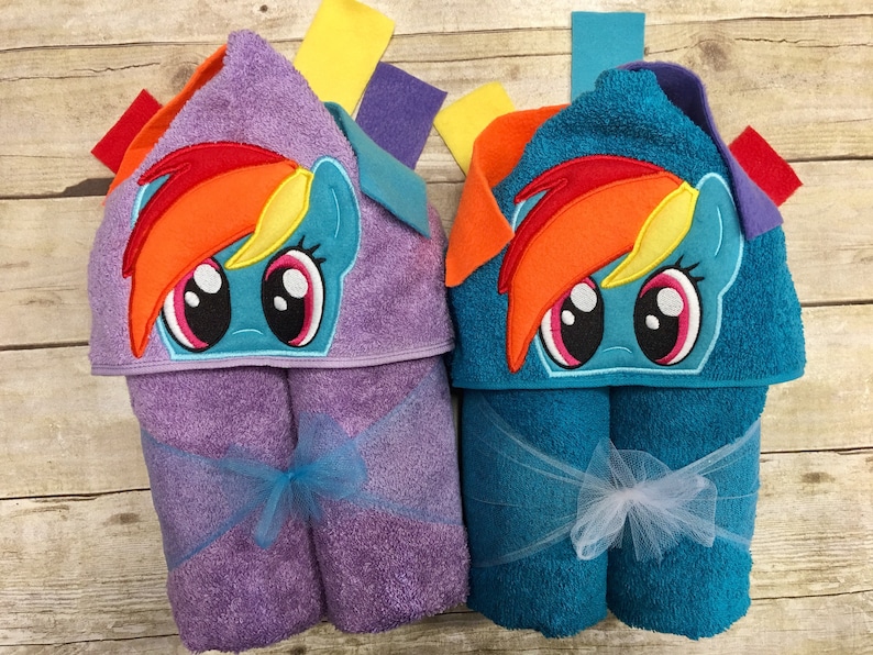 Rainbow Pony Hooded Towel/ Rainbow Horse Hooded Towel/ Kids Etsy