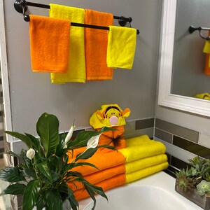 Orange Bath Towel, Orange Bath Towel Set, Cotton Bath Towels, Orange ...
