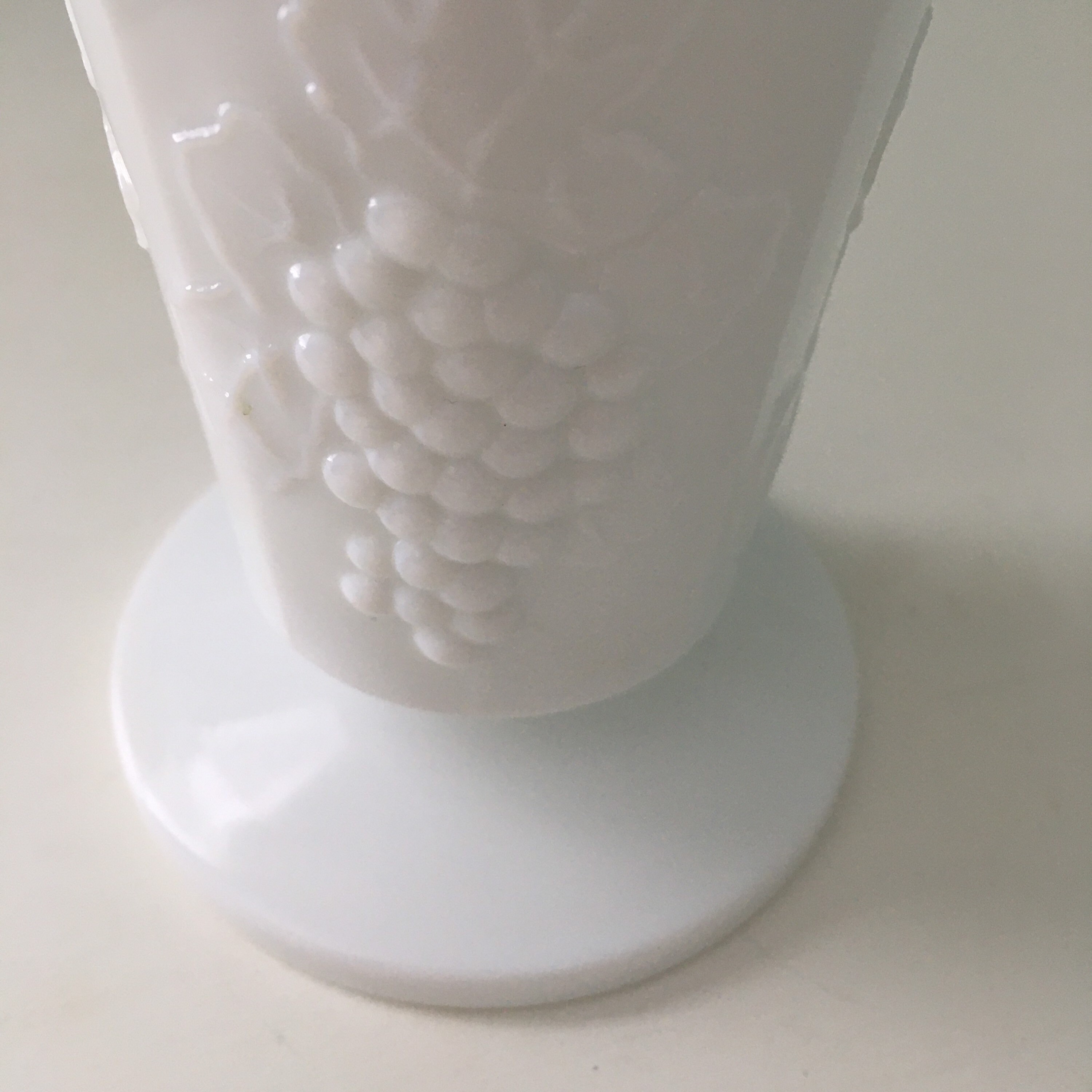 White Milk Glass Vase with Grape Pattern Wedding Table Decor Etsy
