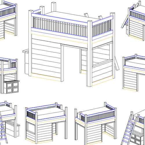 Playhouse Loft Bed Instruction Set digital Copy Etsy