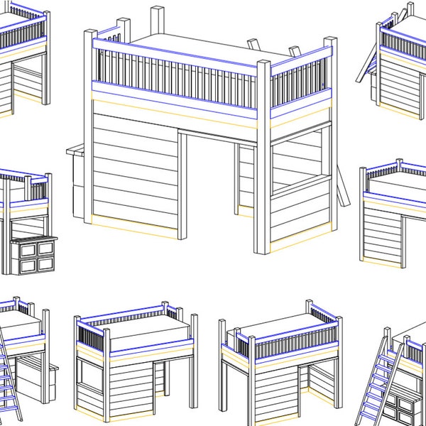 Ensemble d'instructions pour lit mezzanine Playhouse (copie numérique)