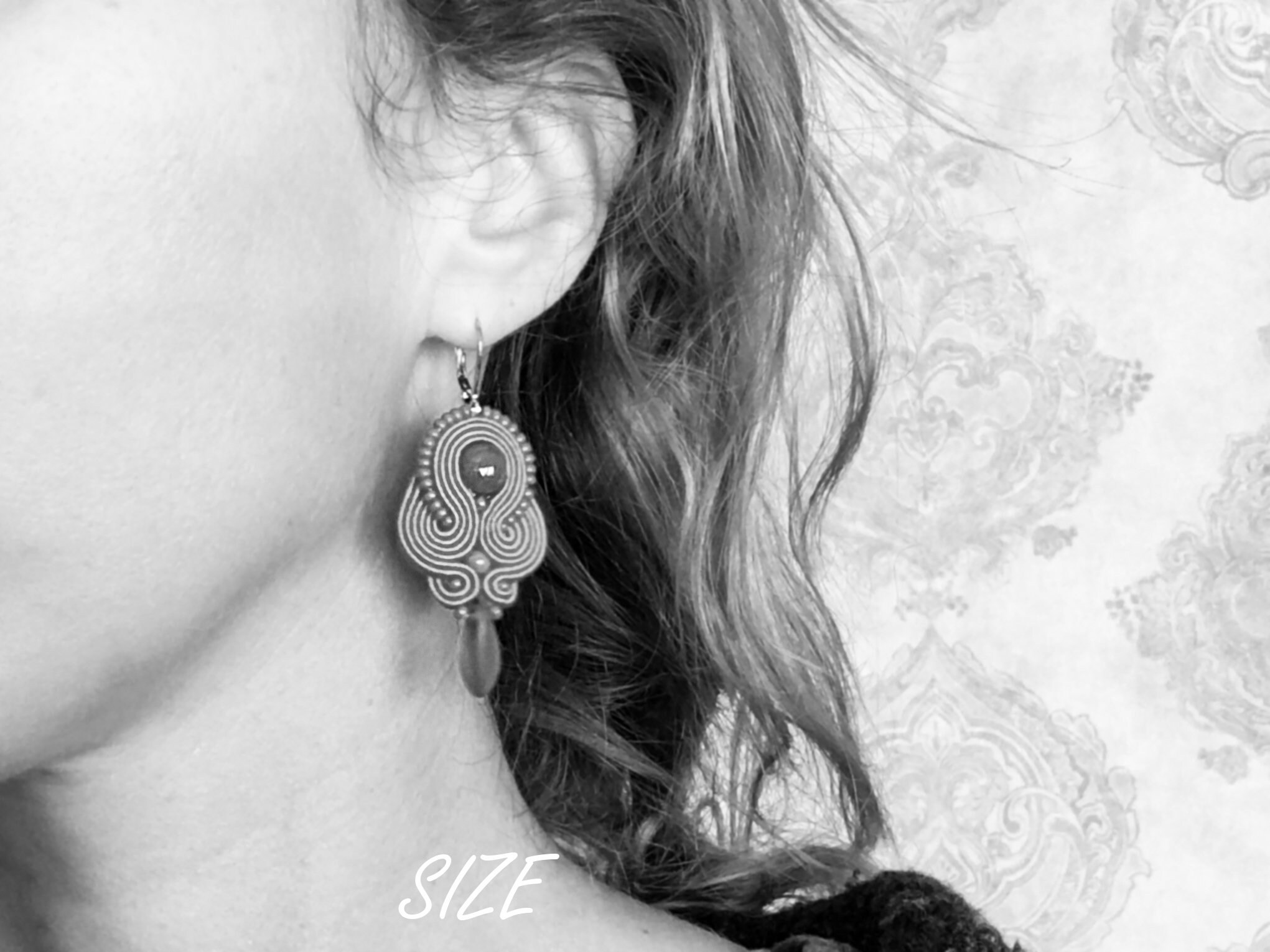 Red Embroidered Earrings Red Dangle Drop Earrings Red Etsy