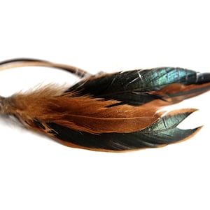Brown feather hair clip, festival hair extension, boho hair clip