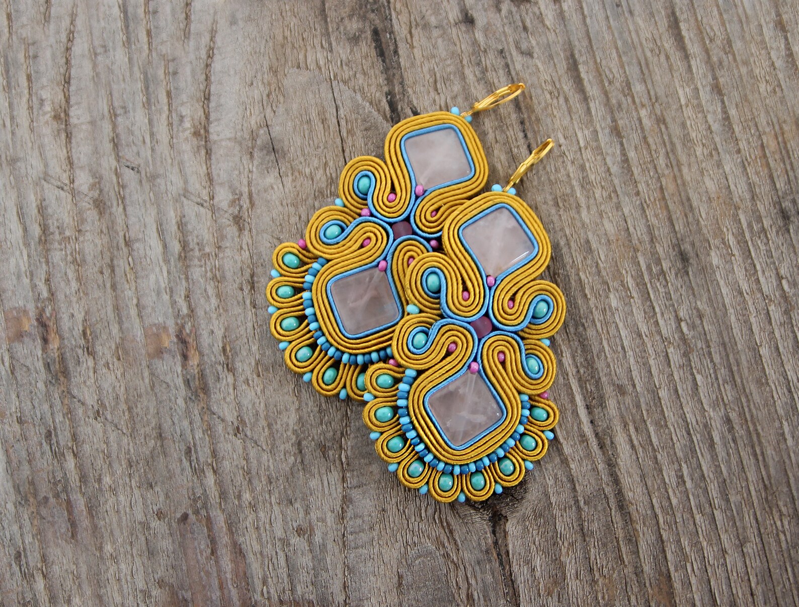 Mustard Earrings Honey Gold Yellow Stud Earrings Mustard Etsy