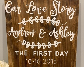 Wedding Sign, Engagement Sign Sign, Names and First Day, Yes Day, Best Day Dates Wedding Sign