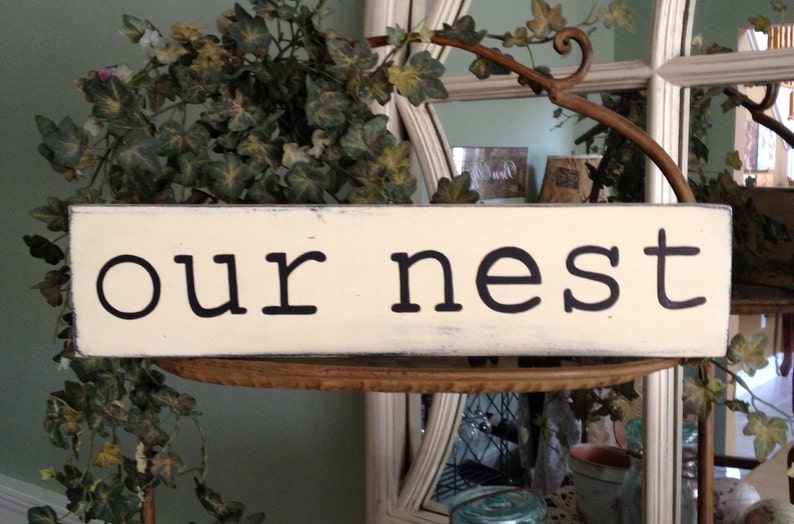 Our Nest Wood Sign, Our Nest Sign, Our Nest Handpainted Wood Sign image 3