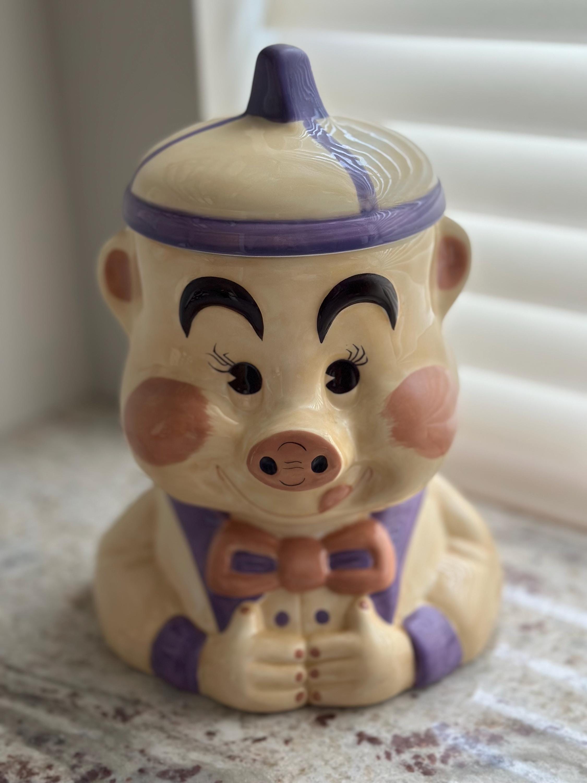Smiling Pig Block Cookie Jar