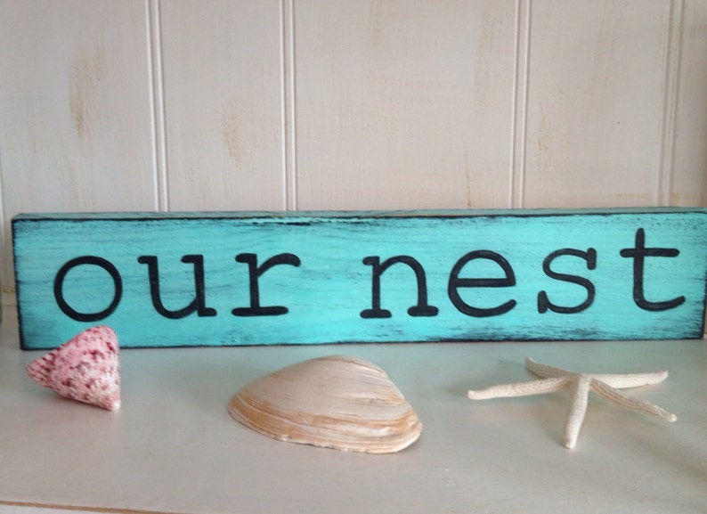 Our Nest Wood Sign, Our Nest Sign, Our Nest Handpainted Wood Sign image 2