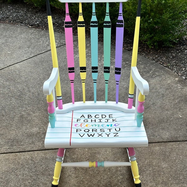 Teacher Rocking Chair Design, Custom Teacher Chair Design, Teacher Chair Design - YOU SUPPLY CHAIR - chair not included - Convo b4 order
