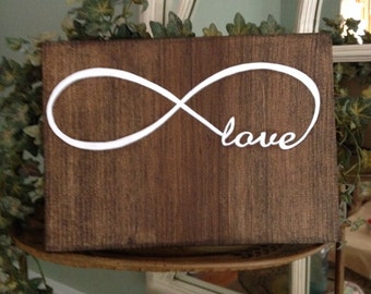 Love Infinity Wood Sign, Infinite Love Wood Sign, Infinity Love Wood Sign, Customizable Love Infinity Sign