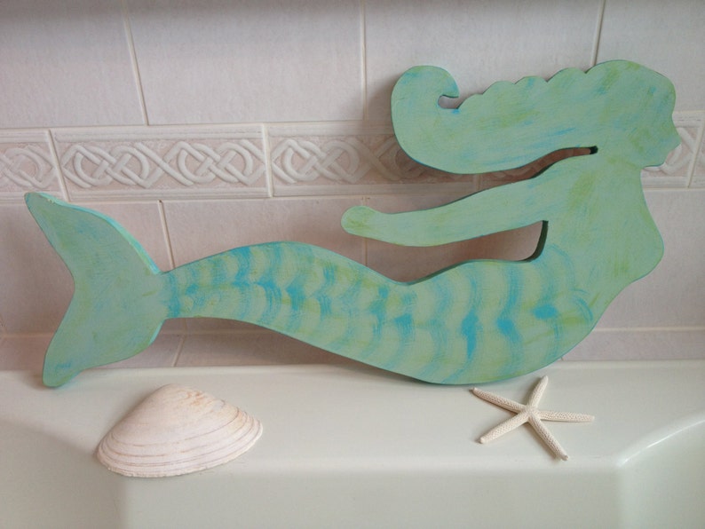 Mermaid Wood Sign Mermaid Wall Hanging Wood Mermaid Wall Etsy