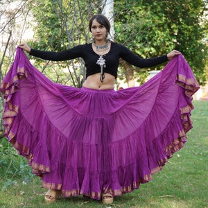 Magenta  padma dance skirt/ 25 yard padma skirt/ tribal 25 yard padma skirt / belly dance skirt / jaipur padma skirt / indian skirts