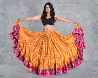 25 Yard Silk Belly Dance Skirt: Jaipur Indian Skirt (39 Inches)