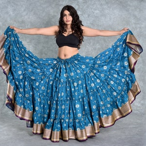 Belly dance skirt/silk border skirt/tribal skirts /belly dance skirt / Anjum iqball dance skirts/Gypsy skirt/Jaipur skirt/Dance skirt