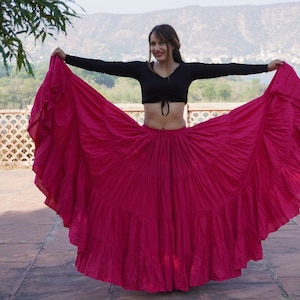 Rani Pink Cotton 25-Yard Belly Dance Skirt